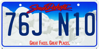 SD license plate 76JN10