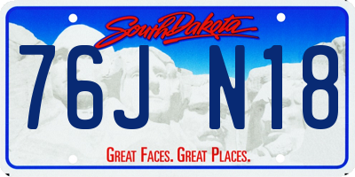 SD license plate 76JN18