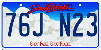 SD license plate 76JN23