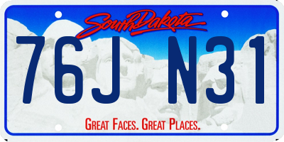 SD license plate 76JN31