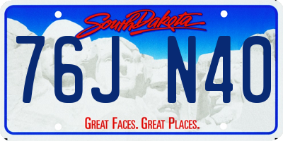 SD license plate 76JN40