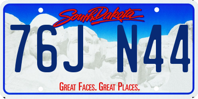 SD license plate 76JN44