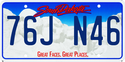 SD license plate 76JN46