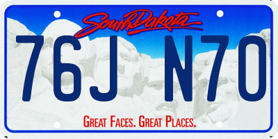 SD license plate 76JN70