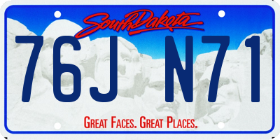 SD license plate 76JN71