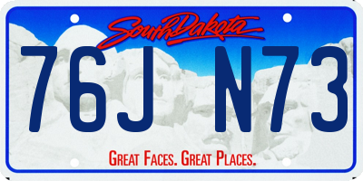 SD license plate 76JN73
