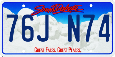 SD license plate 76JN74