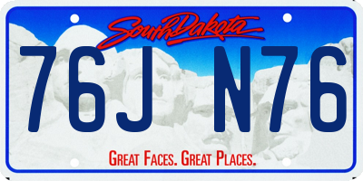 SD license plate 76JN76