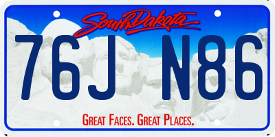SD license plate 76JN86