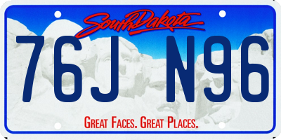 SD license plate 76JN96