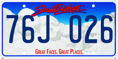 SD license plate 76JO26