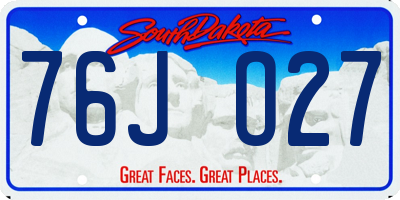 SD license plate 76JO27