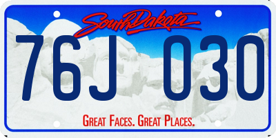 SD license plate 76JO30