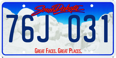 SD license plate 76JO31