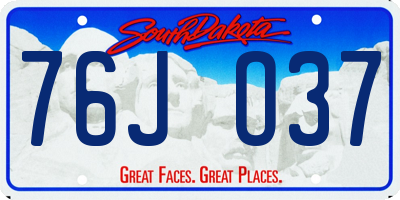 SD license plate 76JO37