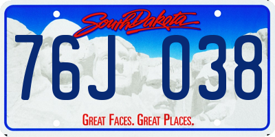 SD license plate 76JO38