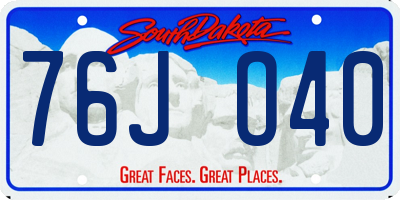 SD license plate 76JO40