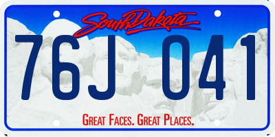 SD license plate 76JO41
