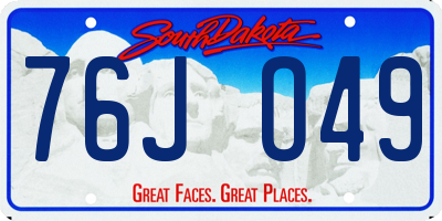 SD license plate 76JO49