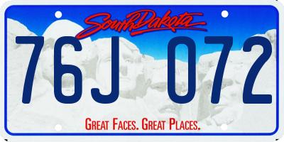 SD license plate 76JO72
