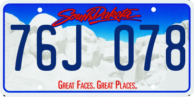 SD license plate 76JO78