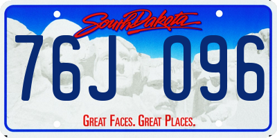 SD license plate 76JO96