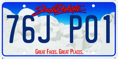 SD license plate 76JP01