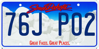 SD license plate 76JP02