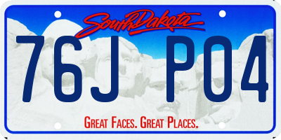 SD license plate 76JP04