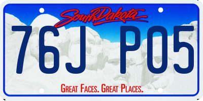 SD license plate 76JP05