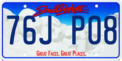SD license plate 76JP08
