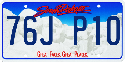 SD license plate 76JP10