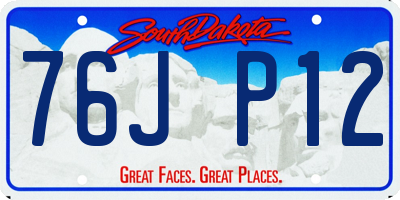 SD license plate 76JP12