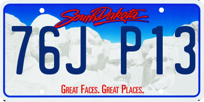 SD license plate 76JP13