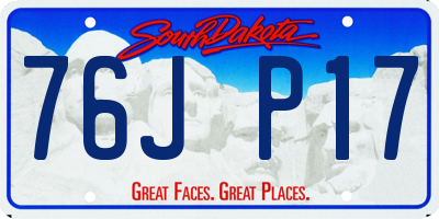 SD license plate 76JP17