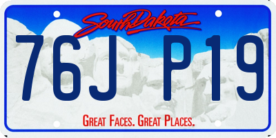 SD license plate 76JP19