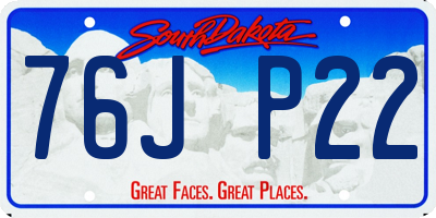 SD license plate 76JP22