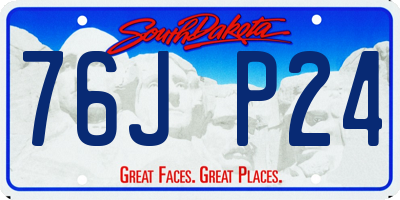 SD license plate 76JP24