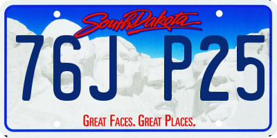 SD license plate 76JP25