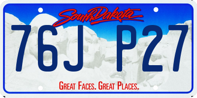 SD license plate 76JP27