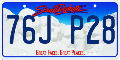 SD license plate 76JP28