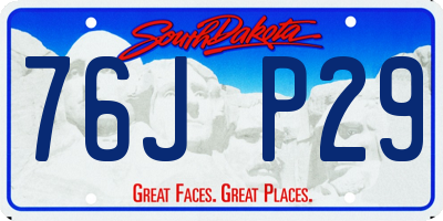 SD license plate 76JP29