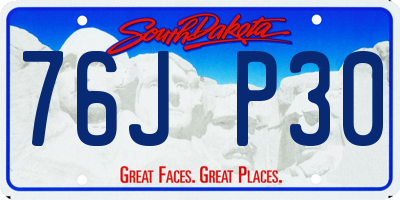 SD license plate 76JP30