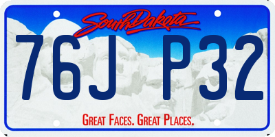 SD license plate 76JP32