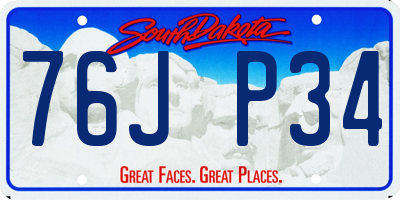 SD license plate 76JP34