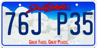 SD license plate 76JP35