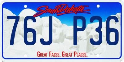 SD license plate 76JP36