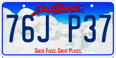 SD license plate 76JP37