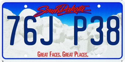 SD license plate 76JP38