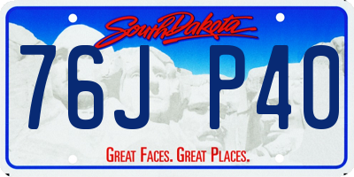 SD license plate 76JP40
